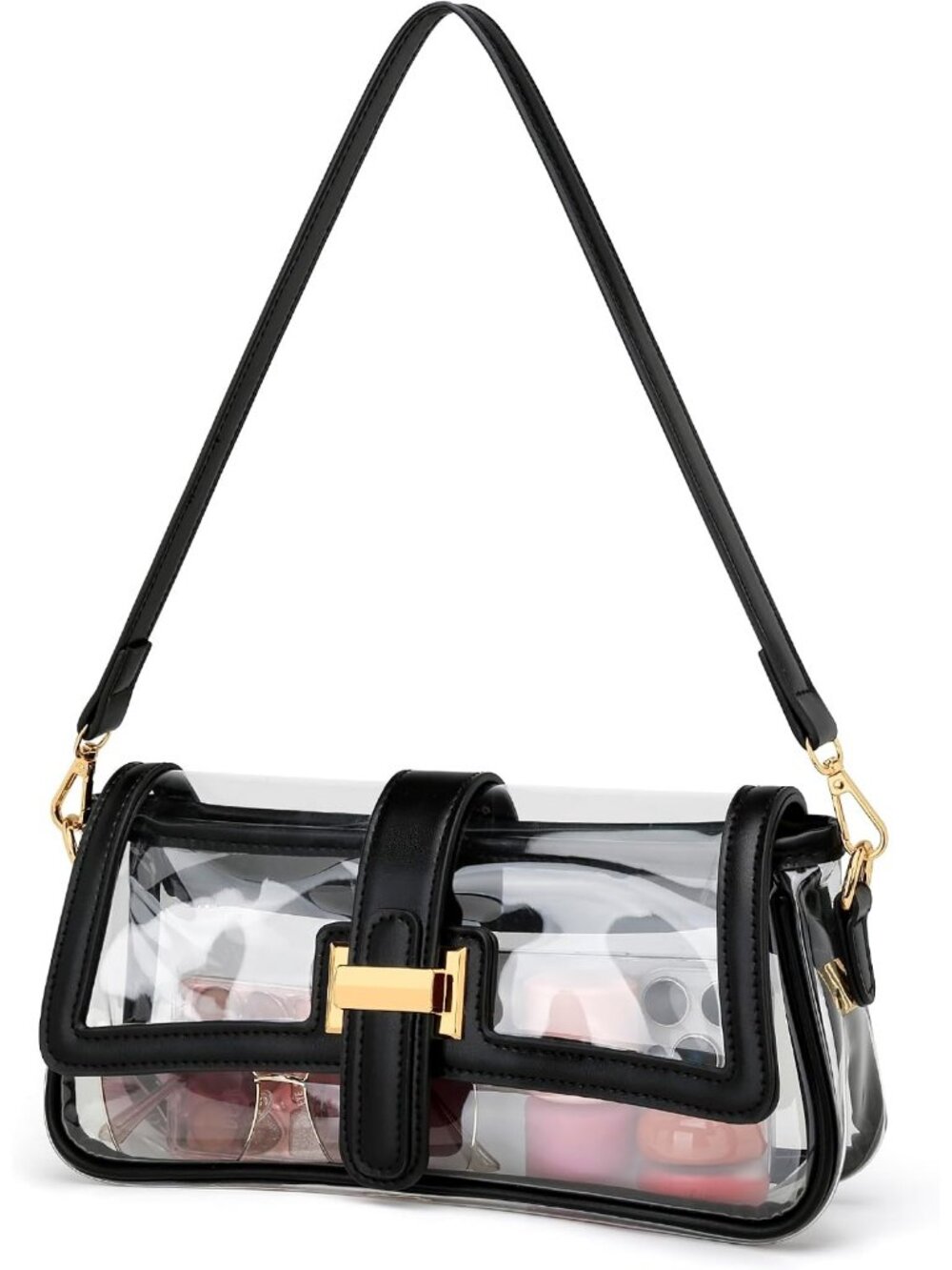 Women's Black White Small Hobo Vegan Leather Mini Retro Clutch Crossbody Bag